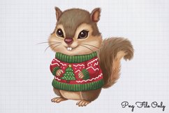 Woodland Christmas Animals Cliparts PNG Product Image 1