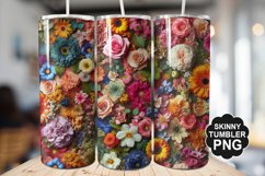 Beautiful Mixed Colorful Flowers - Tumbler PNG Design Product Image 1