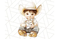 Cowboy Clipart PNG, Kid Western Country Graphic Product Image 3