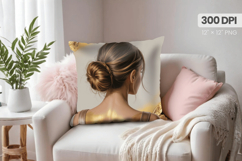 Afro Girl /Woman braided hair Pillow Design, Black Queen PNG Product Image 1