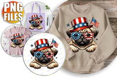 Cheerful Tote Bag Designs PNG, American Dog Product Image 1