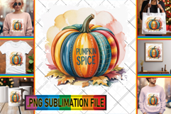 Timeless PNG TSHIRT Designs, Pumpkin Watercolor Product Image 1