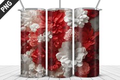 3D Flowers Tumbler Wrap | Sublimation Design | Tumble PNG Product Image 4