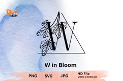 Elegant Emblem Monogram - Botanical Letter SVG | JPG | PNG Product Image 1