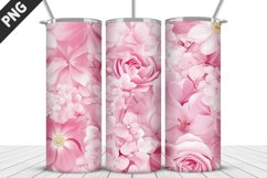 3D Flowers Tumbler Wrap | Sublimation Design | Tumble PNG Product Image 4