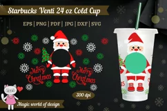 Happy Santa Claus svg for Full Wrap Venti Cold Cup 24 oz Product Image 1