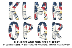 4th of July Alphabet png clipart, independence letters doodle Product Image 3