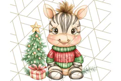 Muted Cute Safari Christmas Animal PNG Clipart, Holiday Png Product Image 3