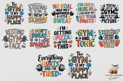 28 Funny Gym Quotes PNG Bundle | Fitness Motivational PNGs Product Image 2