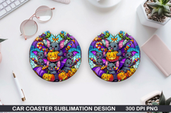 Car Coaster Sublimation| Halloween Coaster PNG Design Product Image 1