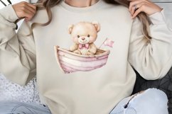 Watercolor Pink Teddy Bear Clipart PNG Product Image 1