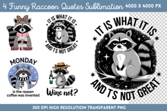Funny Raccoon Quotes Sublimation PNG Product Image 1