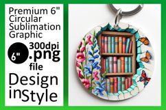 Elegant Keychain Round Design PNG , Books Product Image 1