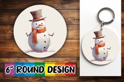 Winter Elegance Snowman Circle Sublimation Design Product Image 1