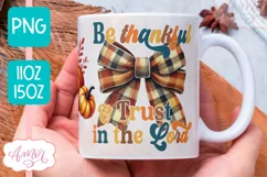 Christian mug wrap PNG for sublimation, Thanksgiving mug Product Image 1
