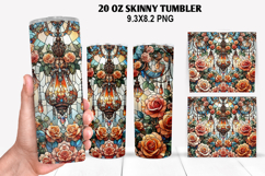Roes Skinny Tumbler 20oz Wrap Design, Valentine Tumbler PNG Product Image 1