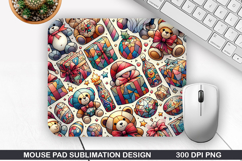 Mouse Pad Sublimation, Christmas Mouse Pad PNG Design Product Image 1