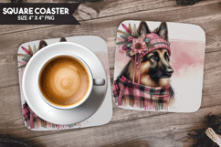 Cute Dogs Square Coaster PNG Bundle, Pet Coaster Design Product Image 8