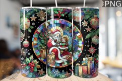 Watercolor Christmas Tumbler Wrap - High Quality 300 Dpi Product Image 1