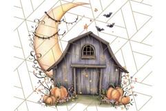 Halloween Cottagecore Barn PNG Clipart, Fall Style Product Image 3