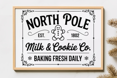 North Pole Milk &amp; Cookie Co. Svg | Christmas svg Product Image 1