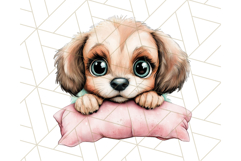 Cute Puppy Clipart, Adorable Dog PNG, Kawaii Watercolor Pup Product Image 3