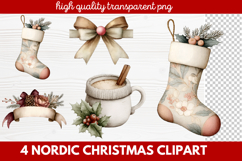 4 Nordic Christmas Clipart | Scandinavian Holiday PNG Product Image 1
