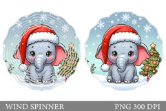 Cute Elephant Wind Spinner. Christmas Wind Spinner Design Product Image 1