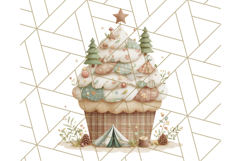 Paper Cupcake Clipart Layered Paper Scrapbook Collage Png Product Image 3