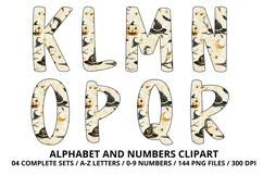 Halloween Alphabet Clipart PNG, watercolor letters doodle Product Image 3