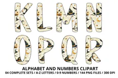 Halloween Alphabet Clipart PNG, watercolor letters doodle Product Image 3