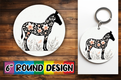 Joyful Round Coaster Sublimation, Flower Animals Product Image 1
