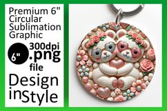 Charming Keychain Round Design Template , Sweet Animals Product Image 1