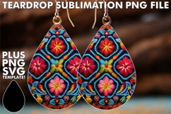 Artful Teardrop Earring Sublimation Product Image 1