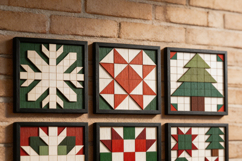 Christmas Quilt Block LaserCut Patterns Wood Wall Art Bundle Product Image 2