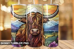 Stained Glass Highland Cow PNG Tumbler Design Product Image 1
