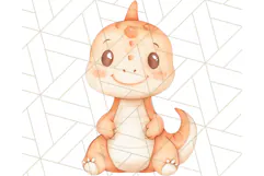 Cute Pastel Dinosaur Clipart PNG for Nursery Art, Baby Decor Product Image 3