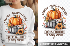 Grateful Thankful Blessed Sublimation Design - Christian Png Product Image 1