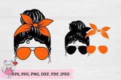 Orange Mom Bun svg, autumn, Hair Sunglasses Headband svg Product Image 2