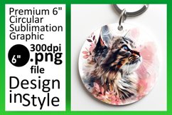 Quirky Cat Humor Sublimation Circle Design Keychain Product Image 1