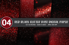 Red Black Glitter Dust Digital Paper Product Image 1