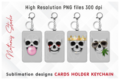 8 Funny Skull Designs - Cards Holder Keychain Product Image 3