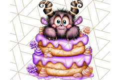 Whimsical Halloween Cake Clipart PNG, Spooky Desserts Product Image 3