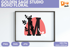 Golden Sage Studio Boho Floral Monogram Product Image 1