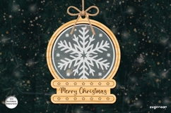 Christmas Snowglobe Ornament Laser Cut | Glowforge | SVG Product Image 1