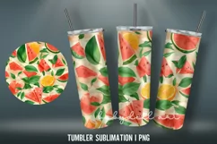 Colorful Orange&Watermelon Tumbler Wrap Sublimation Design Product Image 3
