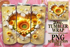 Uplifting Vibes 20oz tumbler wrap, 3D Heart Product Image 1