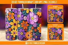 Cute Flower Seemless Tumbler Wrap Designs, Sublimation Wrap Product Image 1