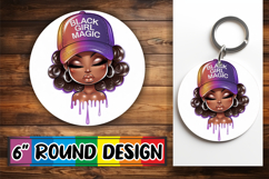 Sweet Round Ornaments PNG Design, Black Woman Product Image 1
