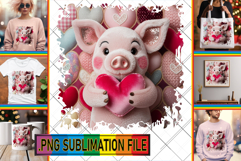 Joyful Tote Bag Designs PNG, Valenines Animals Product Image 1